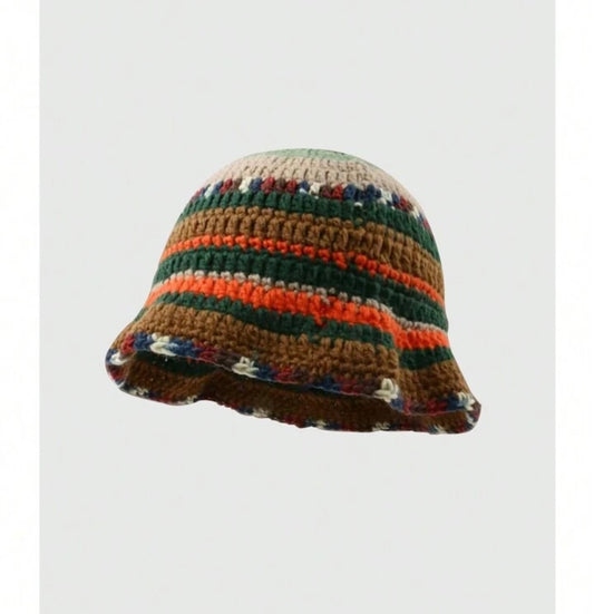 Brown knitted bucket