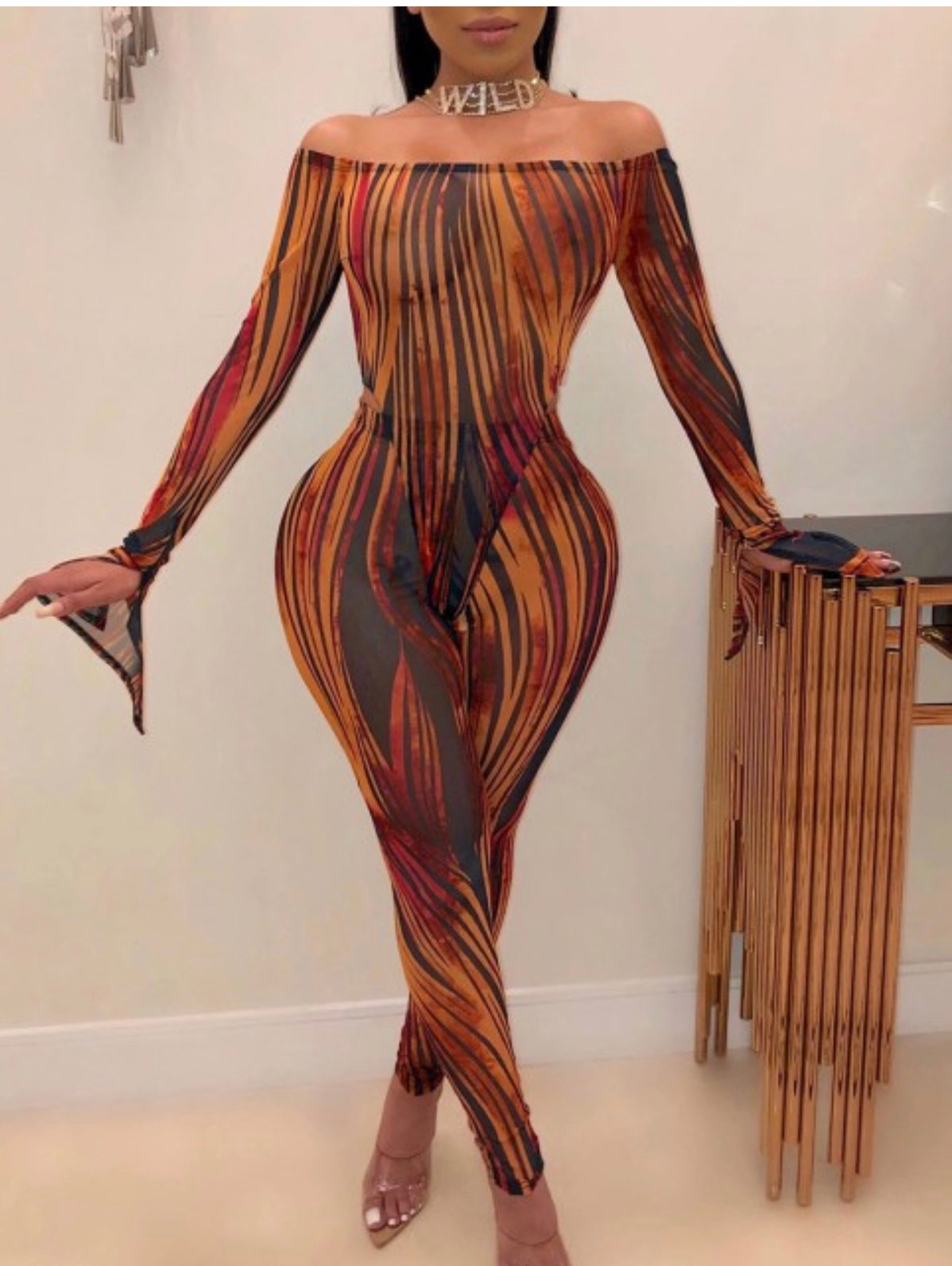 Dress it up & make it real for him two piece mesh legging set