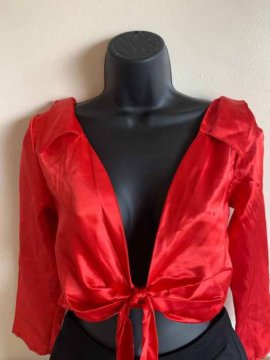 Red cropped classy top