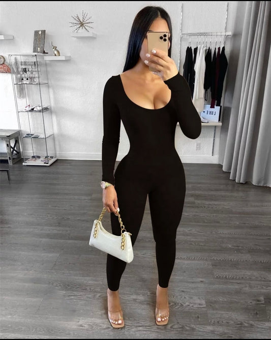 Ribbed black one piece