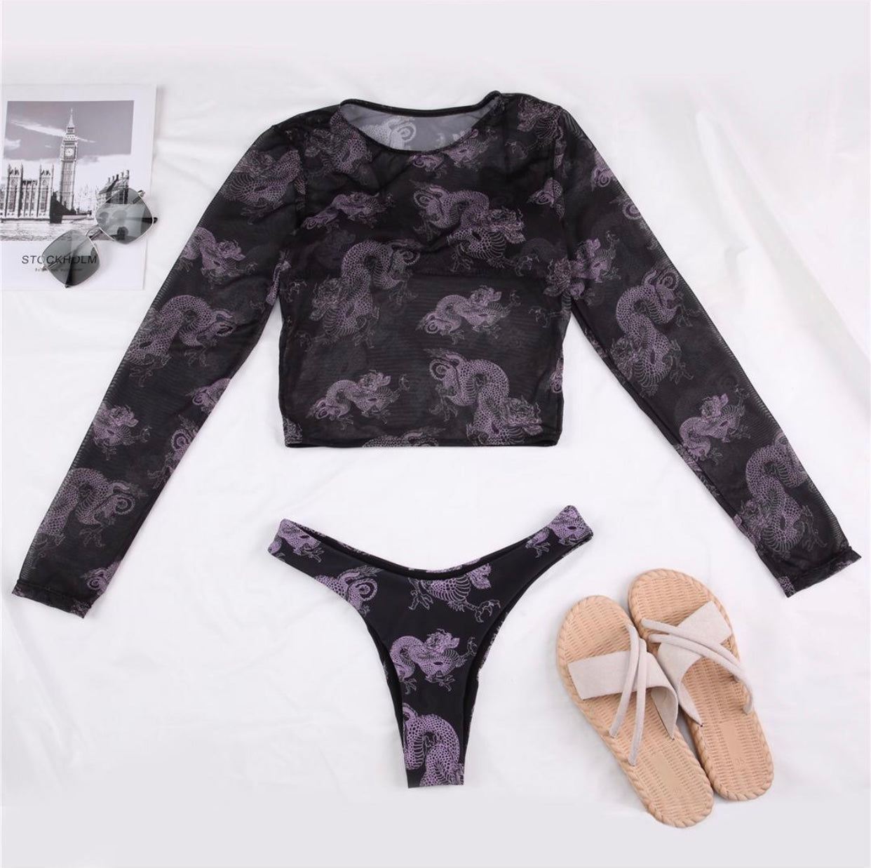 Baddie three piece swim suit