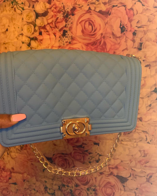 Baby blue purse